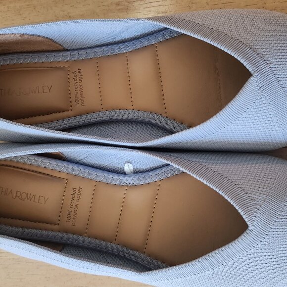 Cynthia Rowley Calla Ballet Flats Pointed Toes Knit Light Blue Shoes Size 6.5 - Picture 5 of 7